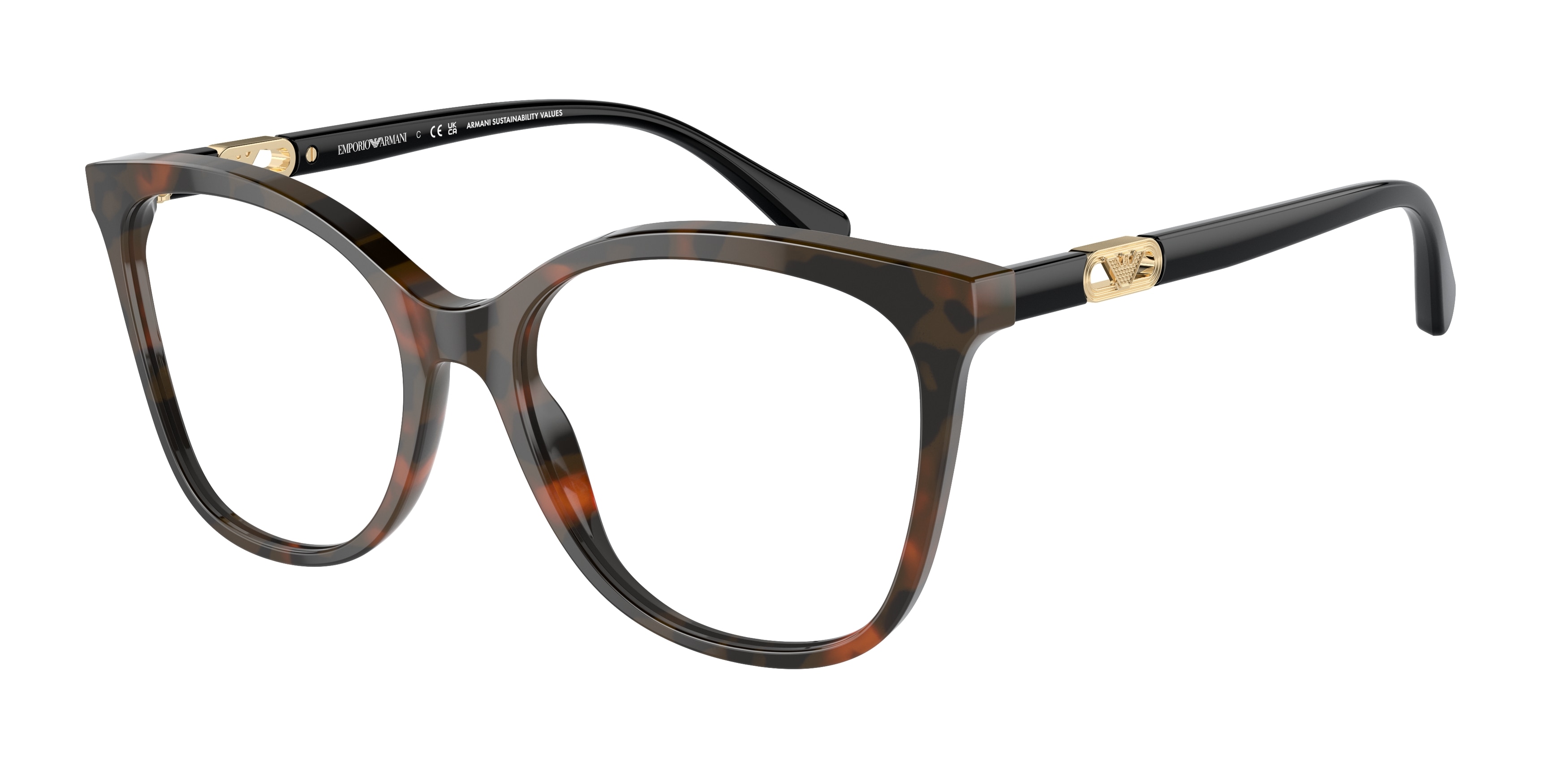 Emporio Armani Damen EA3231 6060 Optische Fassungen Acetat Rot Transparent Quadratisch Normal-image